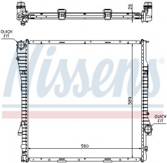 Радіатор охолодження BMW X5 E53 (00-) X5 3.0d (вир-во) NISSENS 60789A