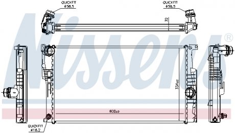 Радіатор BMW 1 F20-F21(11-)114 d(+)[OE 17117600516] NISSENS 60815