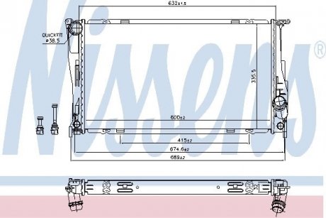 Радіатор охолодження BMW 1/3 SERIES (вир-во) NISSENS 60832 (фото 1)