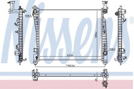 Радіатор JP GD CHER(10-)5.7 i V8[OE 55038001AG] NISSENS 61033