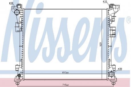 Радіатор CHRYSLER VOYAGER IV (08-) 3.3 i V6 NISSENS 61034