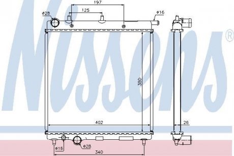 Радіатор CN C3(02-)1.4 i(+)[OE 1330.C1] NISSENS 61279