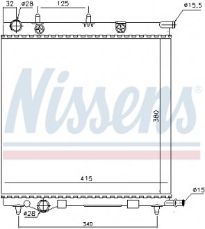 Радіатор охолодження двигуна NISSENS 61284