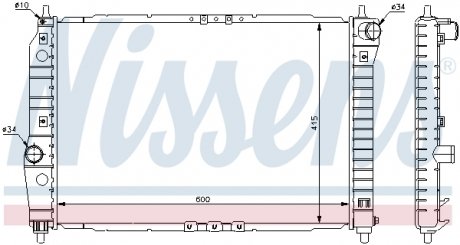 Радиатор охлаждения CHEVROLET AVEO (T250, T255) (05-) 1.4 i 16V NISSENS 61645