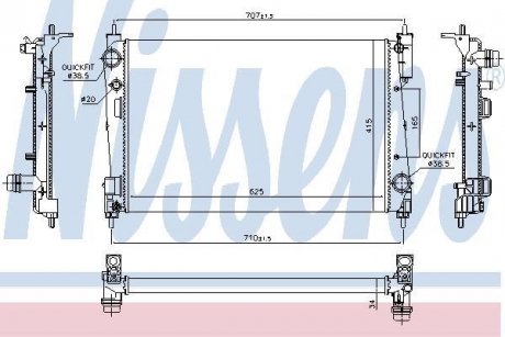 Радіатор OP CORSA D(06-)1.3 CDTi(+)[OE 1300 297] NISSENS 61915