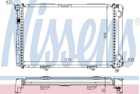 Радіатор MB 190 W 201(82-)2.0 D(+)[OE 201 500 08 03] NISSENS 62671A