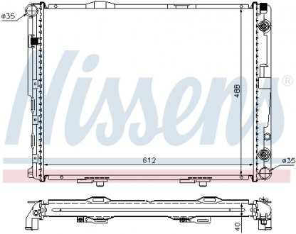 Радіатор MB E W 124(84-)300 TD(+)[OE 124 500 00 02] NISSENS 62695A