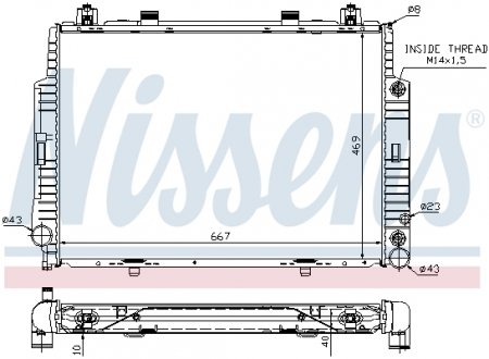 Радиатор охлаждения MERCEDES S-CLASS W140 (91-) NISSENS 62716A