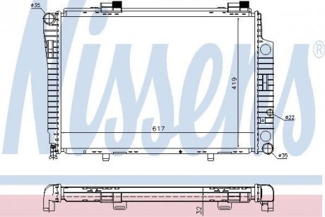 Радіатор MB C W 202(93-)C 180(+)[OE 202 500 21 03] NISSENS 62750A