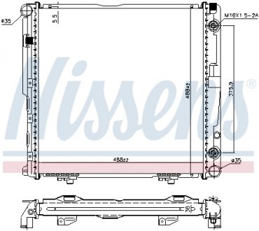 Радіатор MB E W 124(84-)200(+)[OE 124 500 02 03] NISSENS 62751A