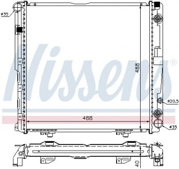 Радиатор охлаждения MERCEDES E-CLASS W 124 (84-) E 220 NISSENS 62763A (фото 1)