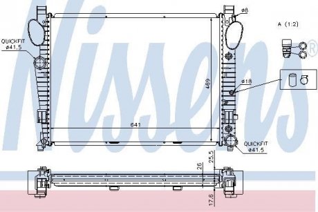 Радіатор охолодження двигуна NISSENS 62774A