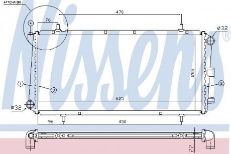 Радіатор MG F(95-)1.8 i(+)[OE GRD-927] NISSENS 62785A