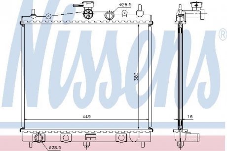 Радіатор NS MICRA/MARCH K12(02-)1.0 i 16V(+)[OE 21410-AX600] NISSENS 62902A