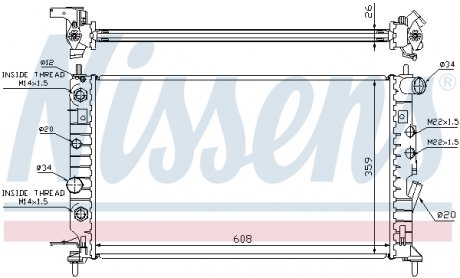 Радіатор OP VECTRA B(95-)2.5 i V6 24V(+)[OE 1300 161] NISSENS 63078