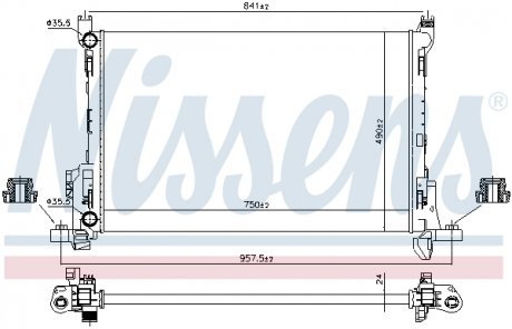 Радіатор OPEL VIVARO B (14-) 1.6 CDTi NISSENS 630803