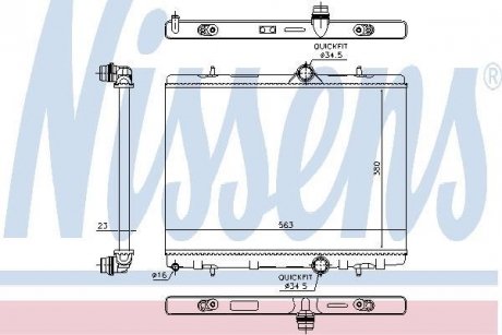 Радіатор PEUGEOT 5008 (09-) 1.6 BlueHDI NISSENS 636043
