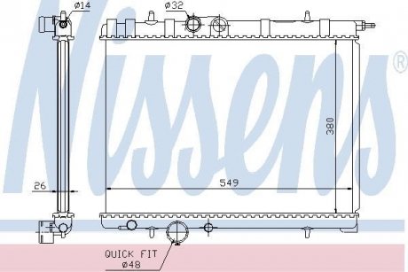 Радіатор PT 206(98-)2.0 i 16V(+)[OE 1330.59] NISSENS 63697