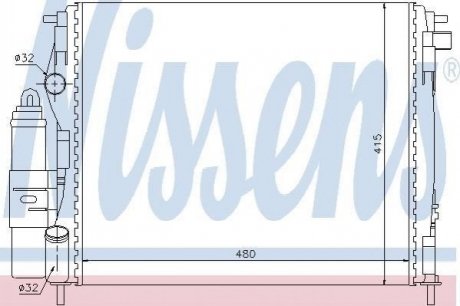 Радіатор NS PLATINA(01-)1.4 i 16V(+)[OE 82 00 211 563] NISSENS 63773