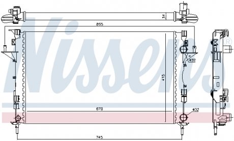 Радиатор охлаждения RENAULT ESPACE IV, LAGUNA II (01-) NISSENS 63816 (фото 1)
