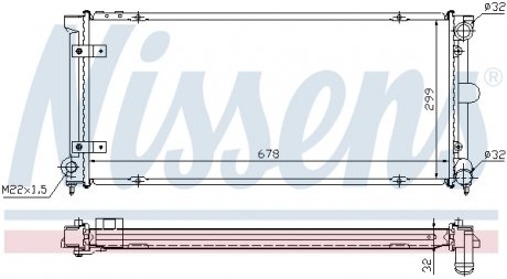 Радиатор охлаждения SEAT TOLEDO I (1L) (91-) 1.6-2.0i NISSENS 640041