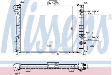 Радіатор SAAB 9000(93-)2.0 i 16V(+)[OE 43 58 040] NISSENS 64033A