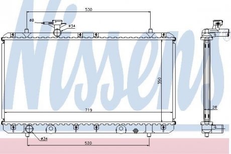 Радіатор SZ AERIO(01-)1.3 i 16V(+)[OE 17700-54G00] NISSENS 64167A