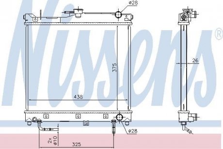 Радіатор SUZUKI SAMURAI II (JB) (98-) 1.3 i 16V NISSENS 641753