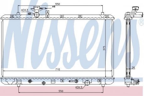 Радіатор охолодження SUZUKI SX4 (EY, GY) (06-) 2.0 i 16V (вир-во) NISSENS 64205 (фото 1)