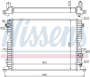 Радіатор LD ROV DEFENDER(98-)2.2 TD4(+)[OE PCC001020] NISSENS 64311A