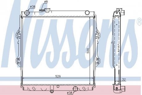 Радіатор TY HI-LUX(01-)2.5 TD(+)[OE 16400-30100] NISSENS 64598A