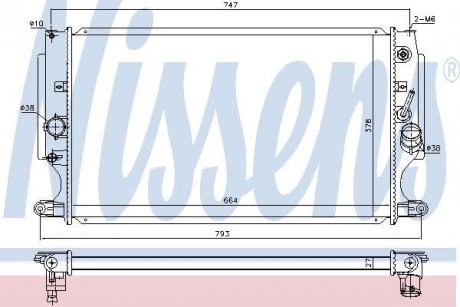 Радіатор TY AVENSIS(08-)2.2 D4D(+)[OE 164000R070] NISSENS 646875