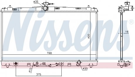 Радиатор охлаждения TOYOTA CAMRY (XV5) (11-) NISSENS 646906