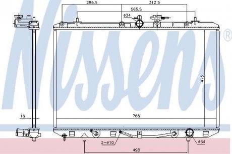 Радіатор TOYOTA HIGHLANDER / KLUGER (XU40) (08-) 3.5 i NISSENS 646927