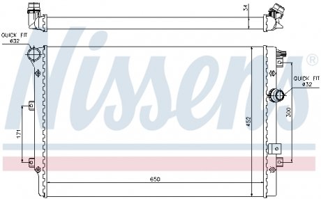 Радиатор охлаждения SEAT; VW NISSENS 65015