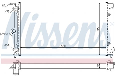 Радіатор охолодження VW PASSAT B2 (80-) 1.6-1.8 (вир-во) NISSENS 651111