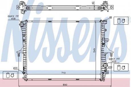 Радіатор охолодження двигуна NISSENS 65276A