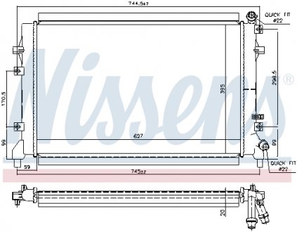 Радіатор SEAT TOLEDO III (5P2) (04-) 1.4 TSI NISSENS 65324