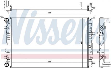 Радіатор VOLKSWAGEN FOX (5Z) (05-) 1.4 i 16V NISSENS 65326