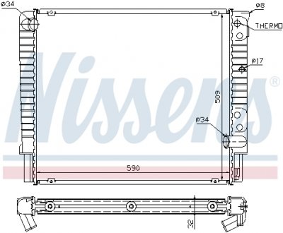 Радіатор VOLVO 740(82-)2.4 TD(+)[OE 12 57 765] NISSENS 65508A