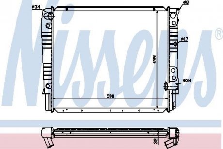 Радіатор VOLVO 940(90-)2.4 D(+)[OE 13 28 375] NISSENS 65528A