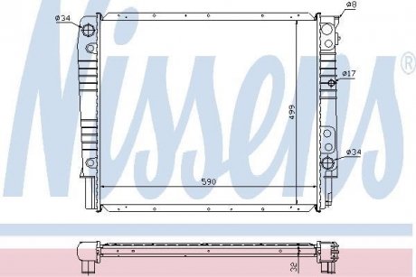 Радіатор VOLVO 940(90-)2.3 i TURBO(+)[OE 35 47 145] NISSENS 65531A