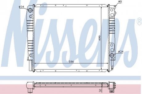 Радіатор VOLVO 960(90-)2.4 i 24V(+)[OE 13 97 560] NISSENS 65550A