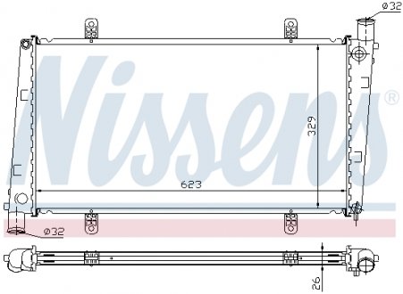 Радіатор VOLVO S40/V40(95-)1.9T(+)[OE 860 2116] NISSENS 65551A