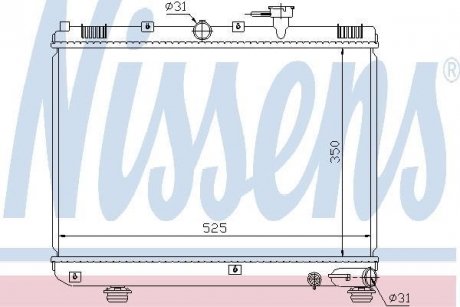 Радіатор KIA RIO(00-)1.3 i(+)[OE 0K30C-15-200B] NISSENS 66624