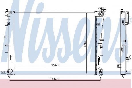 Радіатор HY SONATA(10-)2.4 HYBRID(+)[OE 253104R000] NISSENS 66780