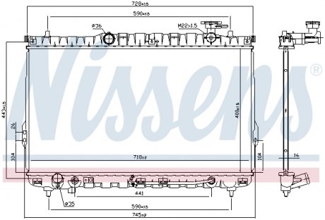 Радіатор охолодження HYUNDAI SANTA FE (SM) (00-) (вир-во) NISSENS 67030