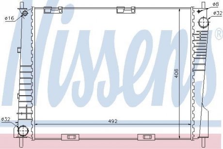 Радіатор RN CLIO III(05-)1.2 i 16V(+)[OE 82 00 468 931] NISSENS 67283