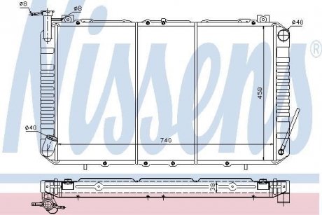 Радіатор NS PATROL Y60(88-)2.8 TD[OE 21400-20J00] NISSENS 67327