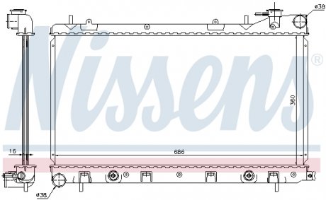 Радіатор SU FORESTER(02-)2.0 i(+)[OE 45111-SA030] NISSENS 67728